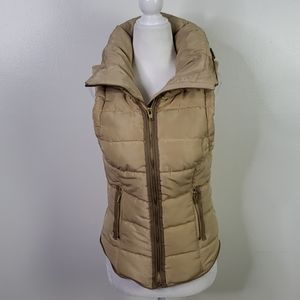 H&M High Collar Puffer Vest With Fold Away Hood